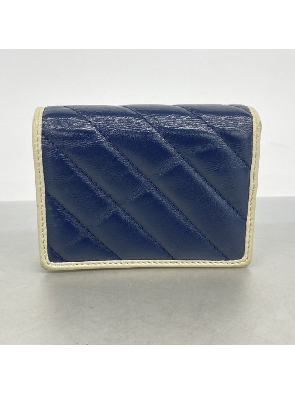 Gucci Wallet GG Marmont Leather Navy White Silver - Picture 8 of 8